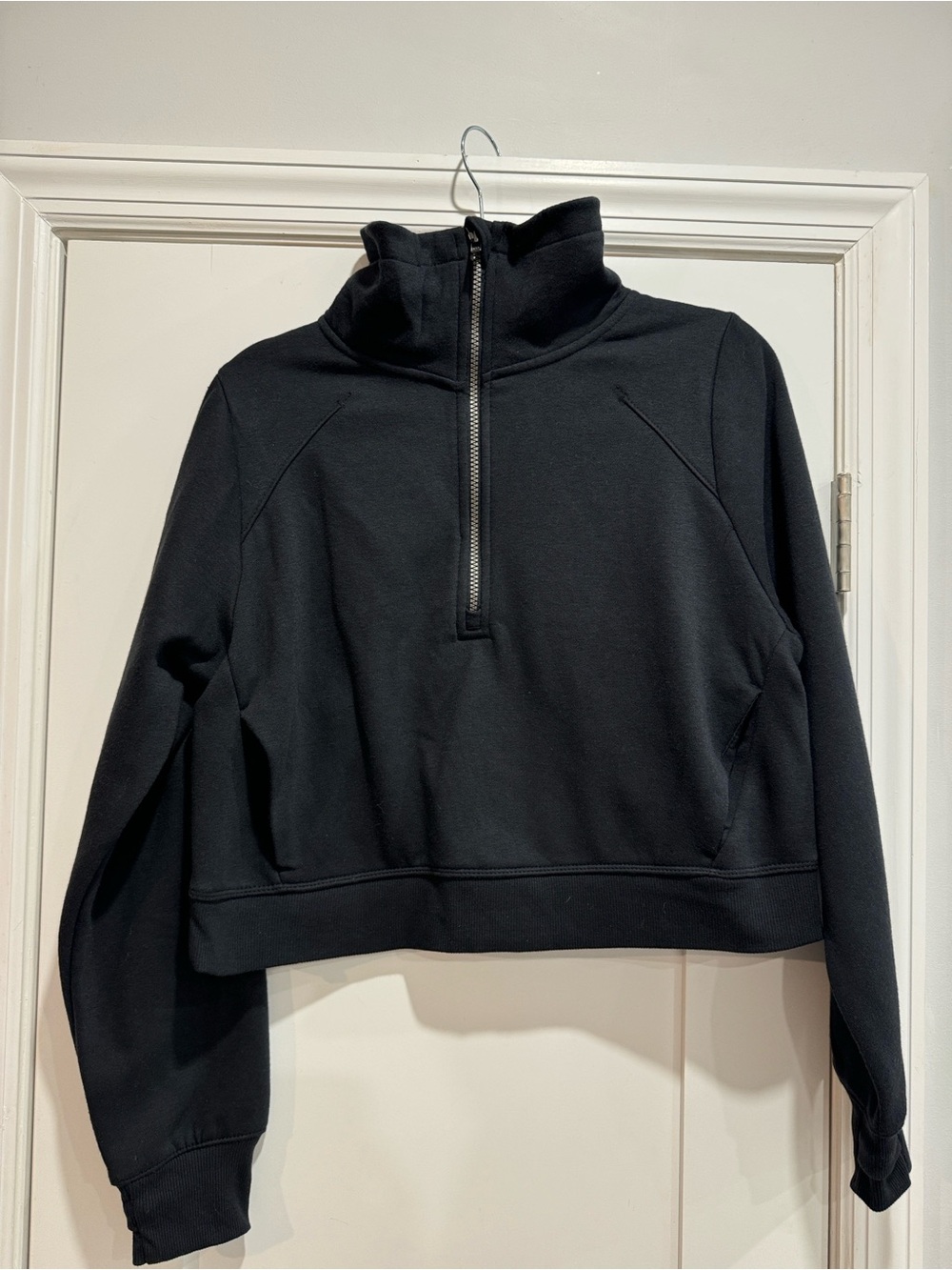Black Half-Zip Cropped Pullover